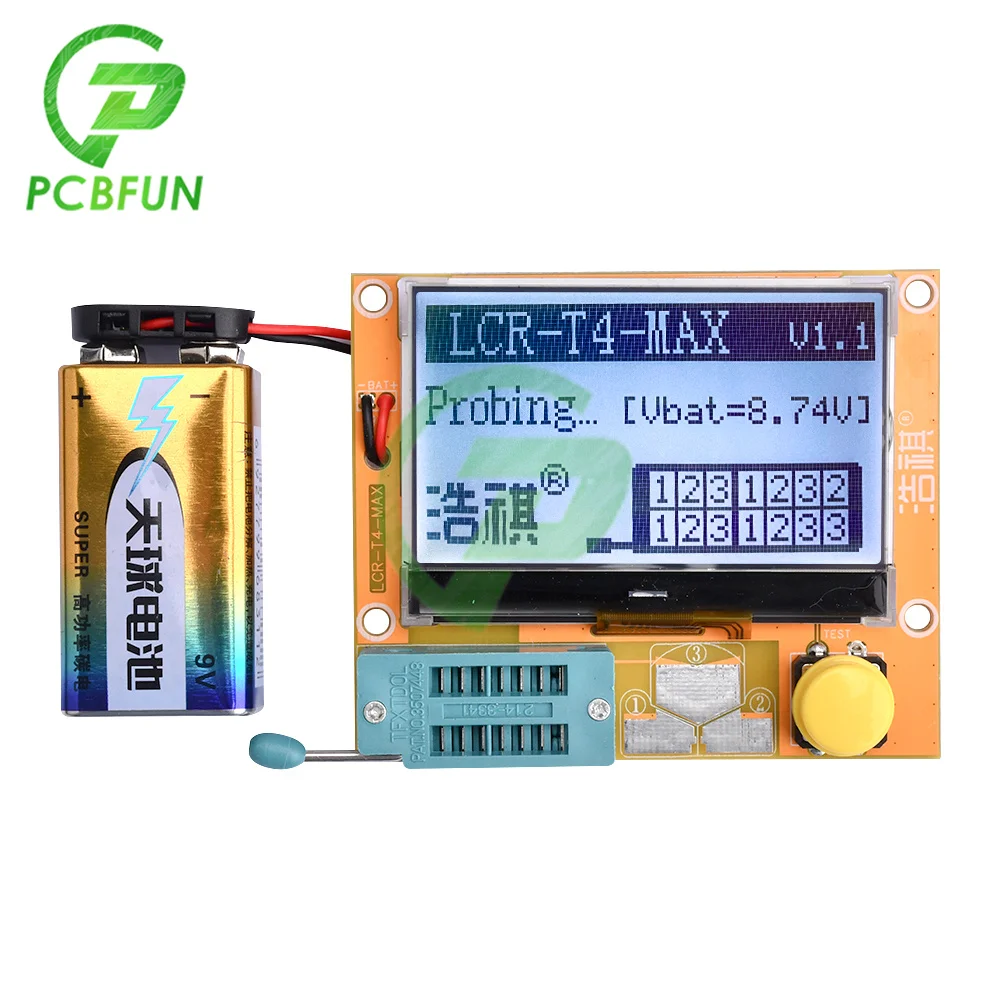 LCR-T4-MAX тестер транзисторов 2,7 дюйма 12864LCD для емкости диода триода сопротивления SCR индуктивности
LCR-T4-MAX тестер транзисторов 2,7 дюйма 12864LCD для емкости диода триода сопротивления SCR индуктивности