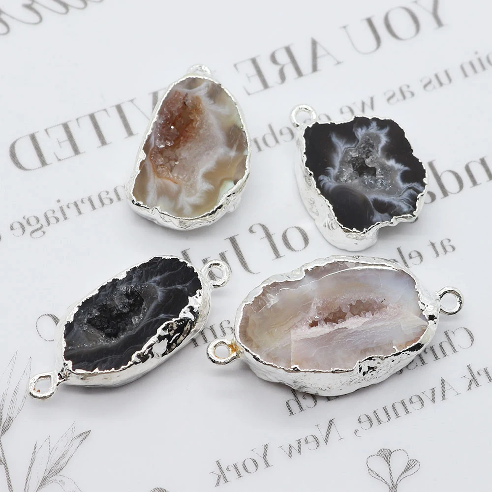 Natural Stone Druzy Agate Pendant Silver-plated Edge Connector Charms for Jewelry Making DIY Necklace Bracelet Drusy Accessories
Natural Stone Druzy Agate Pendant Silver-plated Edge Connector Charms for Jewelry Making DIY Necklace Bracelet Drusy Accessories
