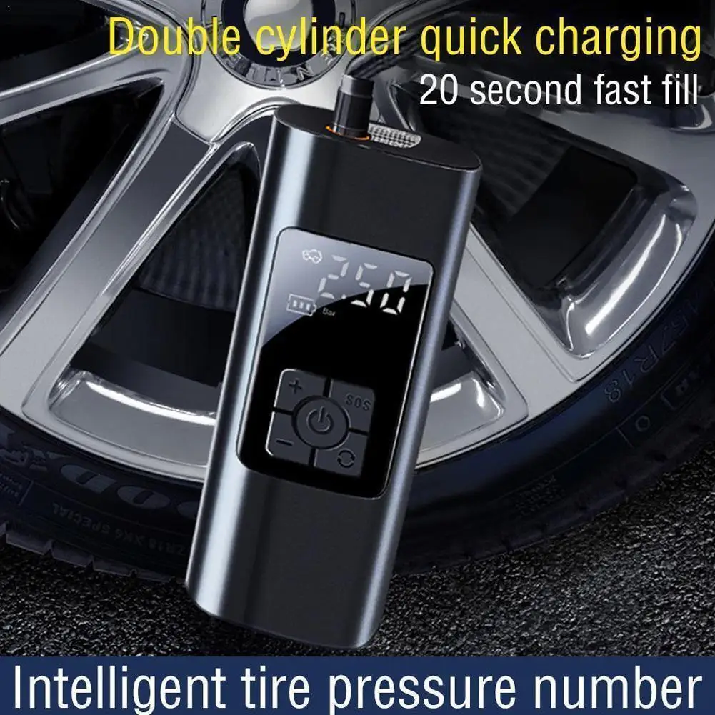 150PSI Rechargeable Air Pump 6000mA Tire Inflator Cordless Portable Compressor Digital Car Tyre Pump for Bicycle Tires Balls
150PSI Rechargeable Air Pump 6000mA Tire Inflator Cordless Portable Compressor Digital Car Tyre Pump for Bicycle Tires Balls