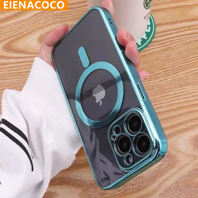 Fashion Plating Magnetic For Magsafe Case For iPhone 14 13 12 11 Pro Max Silicone Camera Lens Protector Wireless Charging Case
Fashion Plating Magnetic For Magsafe Case For iPhone 14 13 12 11 Pro Max Silicone Camera Lens Protector Wireless Charging Case