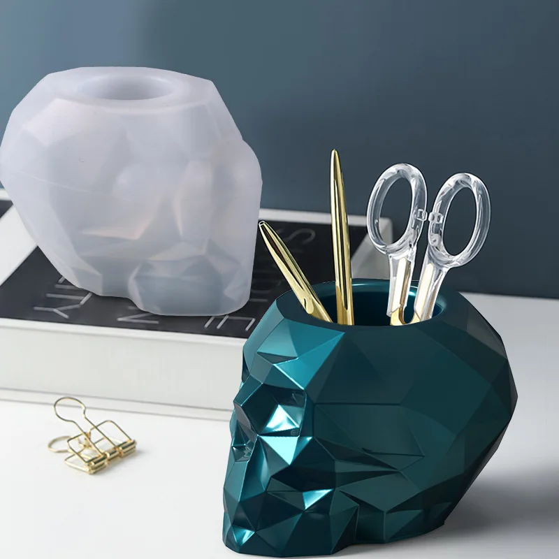 DIY Pen Holder Crystal Epoxy Resin Mold Faceted Skull Succulent Flower Pot Silicone Mold
DIY Pen Holder Crystal Epoxy Resin Mold Faceted Skull Succulent Flower Pot Silicone Mold