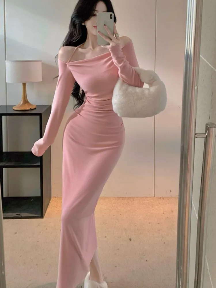Sexy Solid Midi Dress Women Long Sleeve Halter Square Collar Elegant Slim Wrap Hip Autumn Spring Casual Party One-Piece Vestidos
Sexy Solid Midi Dress Women Long Sleeve Halter Square Collar Elegant Slim Wrap Hip Autumn Spring Casual Party One-Piece Vestidos