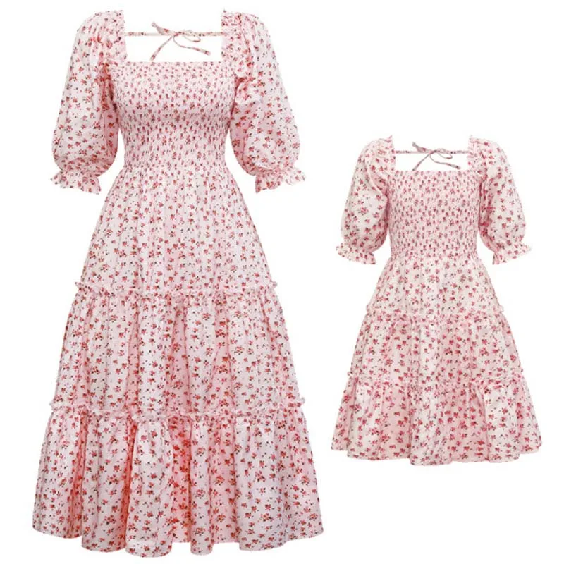 Summer Mother And Daughter Dresses Family Matching Outfits Pink Floral Adult Girls Princess Party Dress Mommy and Me Clothes
Summer Mother And Daughter Dresses Family Matching Outfits Pink Floral Adult Girls Princess Party Dress Mommy and Me Clothes