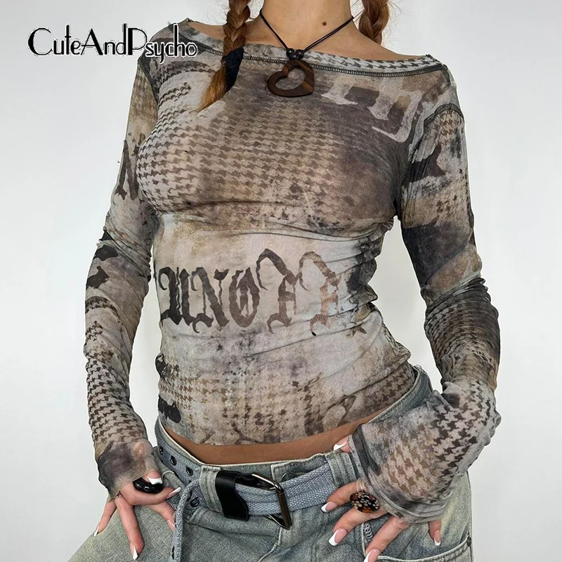Cuteandpsycho Letter Print Transparent Women's Shirts Vintage Y2K Harajuku Aesthetic Tops Crewneck Retro Chic Fashion Cloth 90s
Cuteandpsycho Letter Print Transparent Women's Shirts Vintage Y2K Harajuku Aesthetic Tops Crewneck Retro Chic Fashion Cloth 90s