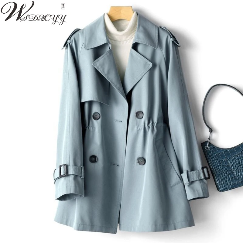 Korean Fashion Trench Coat Women Solid Colors Double Breasted Windbreaker Slim Waist Plus Size Outwear Spring Autumn Overcoat
Korean Fashion Trench Coat Women Solid Colors Double Breasted Windbreaker Slim Waist Plus Size Outwear Spring Autumn Overcoat