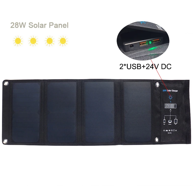 Солнечное зарядное устройство SunPower 28 Вт 2 USB
Солнечное зарядное устройство SunPower 28 Вт 2 USB
