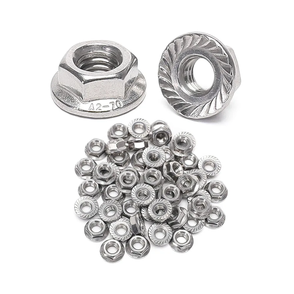 Шестигранные фланцевые гайки из нержавеющей стали 304 DIN6923 M3-M12
Шестигранные фланцевые гайки из нержавеющей стали 304 DIN6923 M3-M12