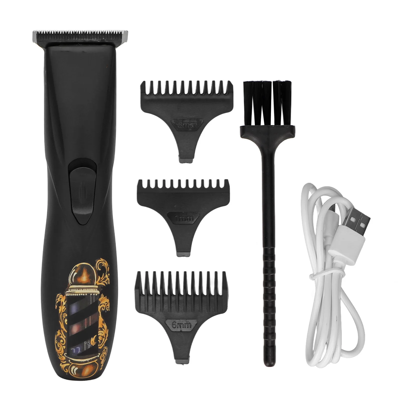

Hairdressing Supplies Electric Hair Clipper Incisive Blade Low Noise Hair Grooming Trimmer with 3 Guide Combs Black Hair