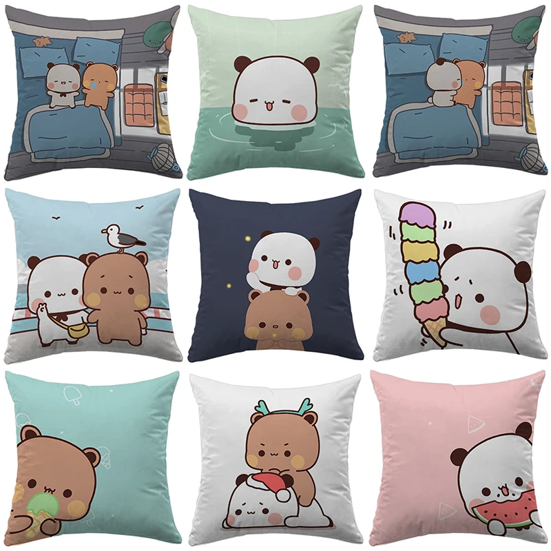 

45x45 Cushions Covers Bubu Dudu Throw Pillows Square Pillowcase Anime Pillow Cover Short Plush Dakimakura Birthday Wedding Gifts
