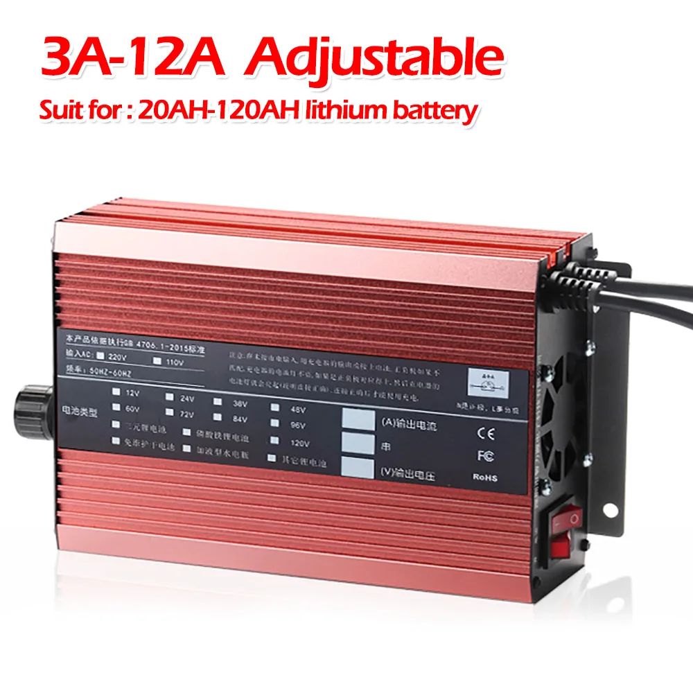Electric Vehicle Battery Lifepo4 Lithium Battery Charger Curren Adjust 2A 5A 10A 12A Fast Charge for 20AH-120AH Lithium Battery
Electric Vehicle Battery Lifepo4 Lithium Battery Charger Curren Adjust 2A 5A 10A 12A Fast Charge for 20AH-120AH Lithium Battery
