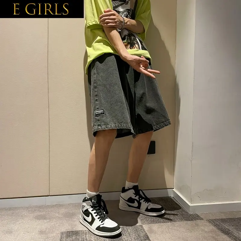 E GIRLS Korean Style Summer Men's Black Wide Leg Denim Shorts New Fashion Casual Baggy Short Jeans Male Brand Clothes
E GIRLS Korean Style Summer Men's Black Wide Leg Denim Shorts New Fashion Casual Baggy Short Jeans Male Brand Clothes