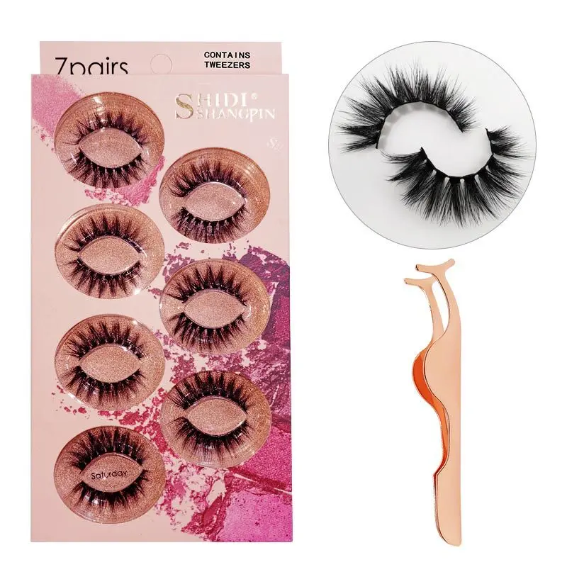 7 Pairs 3D Mink Mixed False Eyelashes Exchange Everyday With Tweezers Short False Lashes Lasting Handmade Eyelash Makeup Tool
7 Pairs 3D Mink Mixed False Eyelashes Exchange Everyday With Tweezers Short False Lashes Lasting Handmade Eyelash Makeup Tool