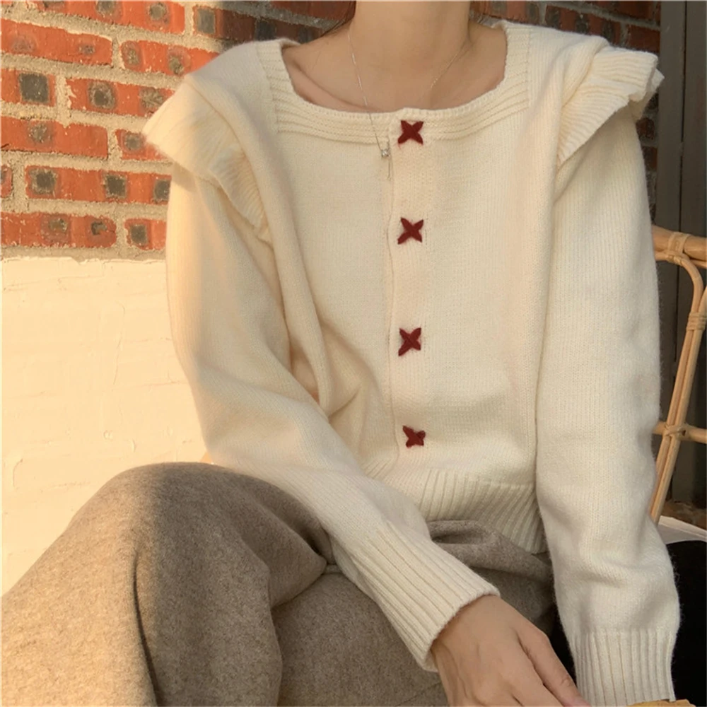 HziriP Sweet Square Collar Knitwear Coats Women Cardigans Spring 2022 New OL Preppy Style Elegant Loose Fashion Casual Sweaters
HziriP Sweet Square Collar Knitwear Coats Women Cardigans Spring 2022 New OL Preppy Style Elegant Loose Fashion Casual Sweaters