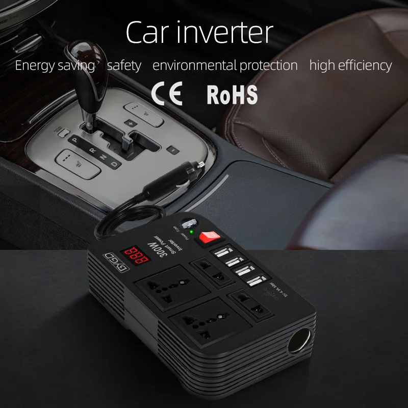 300W Power Inverter DC 12V to AC 220V Wave Inverter Converter Outlets 4 USB Charging Universal Adapter Inverter for Home/car
300W Power Inverter DC 12V to AC 220V Wave Inverter Converter Outlets 4 USB Charging Universal Adapter Inverter for Home/car