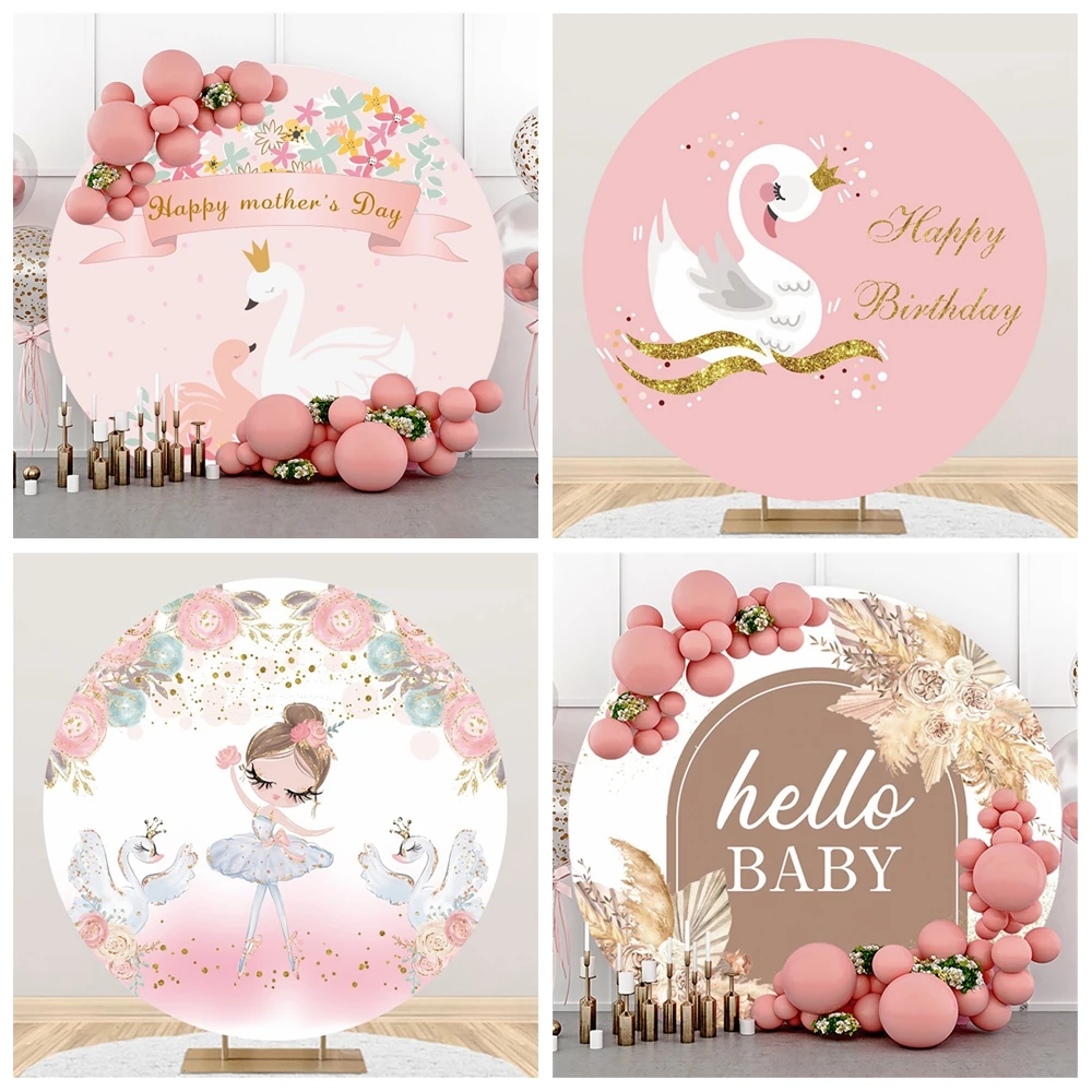 Laeacco Sweet Happy Birthday Round Backdrop Circle Background Swan Lake Mother Child Baby Shower Party Customized Photo Backdrop
Laeacco Sweet Happy Birthday Round Backdrop Circle Background Swan Lake Mother Child Baby Shower Party Customized Photo Backdrop