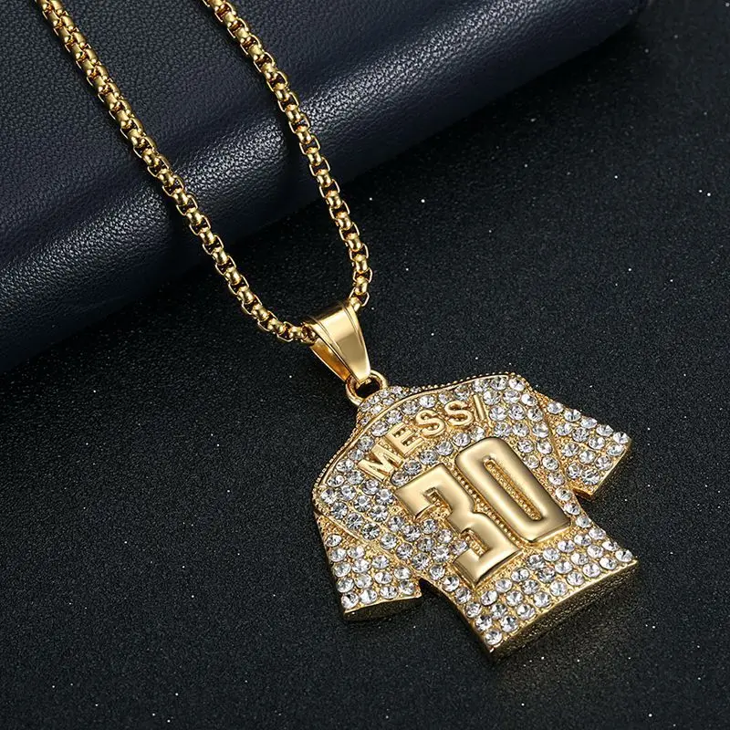 Stainless steel - No. 30 jersey pendant necklace 
Stainless steel - No. 30 jersey pendant necklace