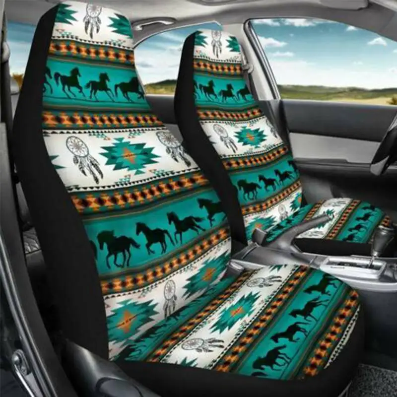 

Bohemian Car Seat Covers in 2 packs fit most auto accessories printed generic front seat covers