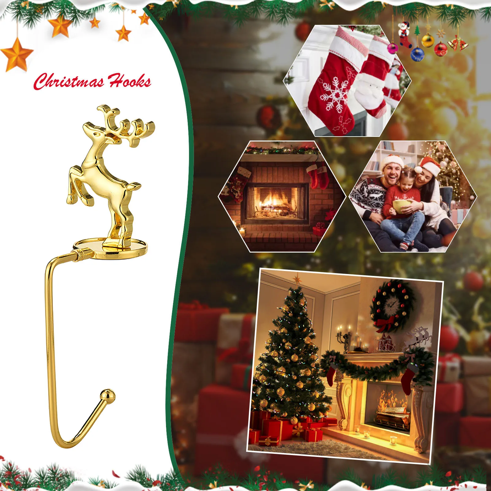 1pc Christmas Fireplace Hook Christmas Tree Snowflake Snowman Elk Shape Christmas Decor Home Decor Christmas Stocking Holder
1pc Christmas Fireplace Hook Christmas Tree Snowflake Snowman Elk Shape Christmas Decor Home Decor Christmas Stocking Holder