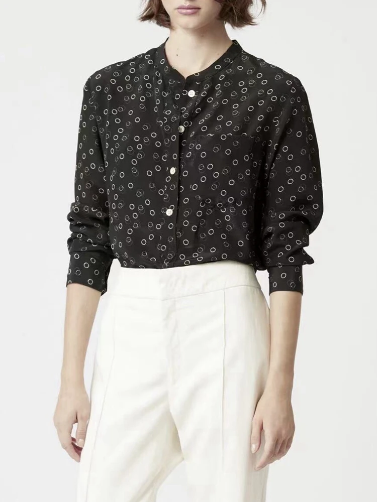 2022 Spring New Two Colors Stand Collar Shirt 100% Viscose Women Long Sleeves Shirt
2022 Spring New Two Colors Stand Collar Shirt 100% Viscose Women Long Sleeves Shirt