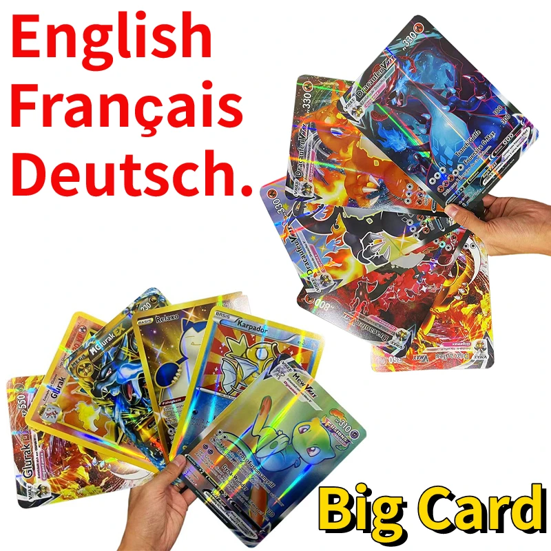 Супер оригинальная коллекция, большие карты Pokemon Vstar Pack, Большие буквы Jumbo XXL, немецкий французский Vmax GX Редкие радужные
Супер оригинальная коллекция, большие карты Pokemon Vstar Pack, Большие буквы Jumbo XXL, немецкий французский Vmax GX Редкие радужные