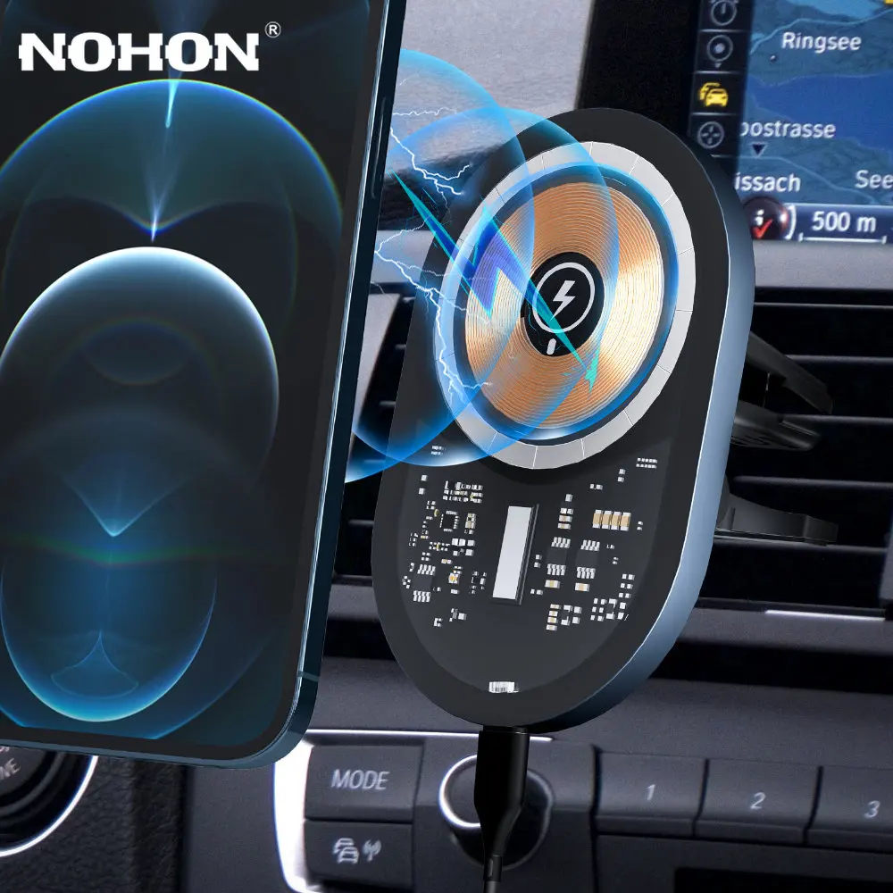 NOHON 15W QI Magnetic Wireless Car Fast Charger For Magsafe iPhone 13 12 Pro Max Transparent Car Air Vent Phone Holder Mount
NOHON 15W QI Magnetic Wireless Car Fast Charger For Magsafe iPhone 13 12 Pro Max Transparent Car Air Vent Phone Holder Mount