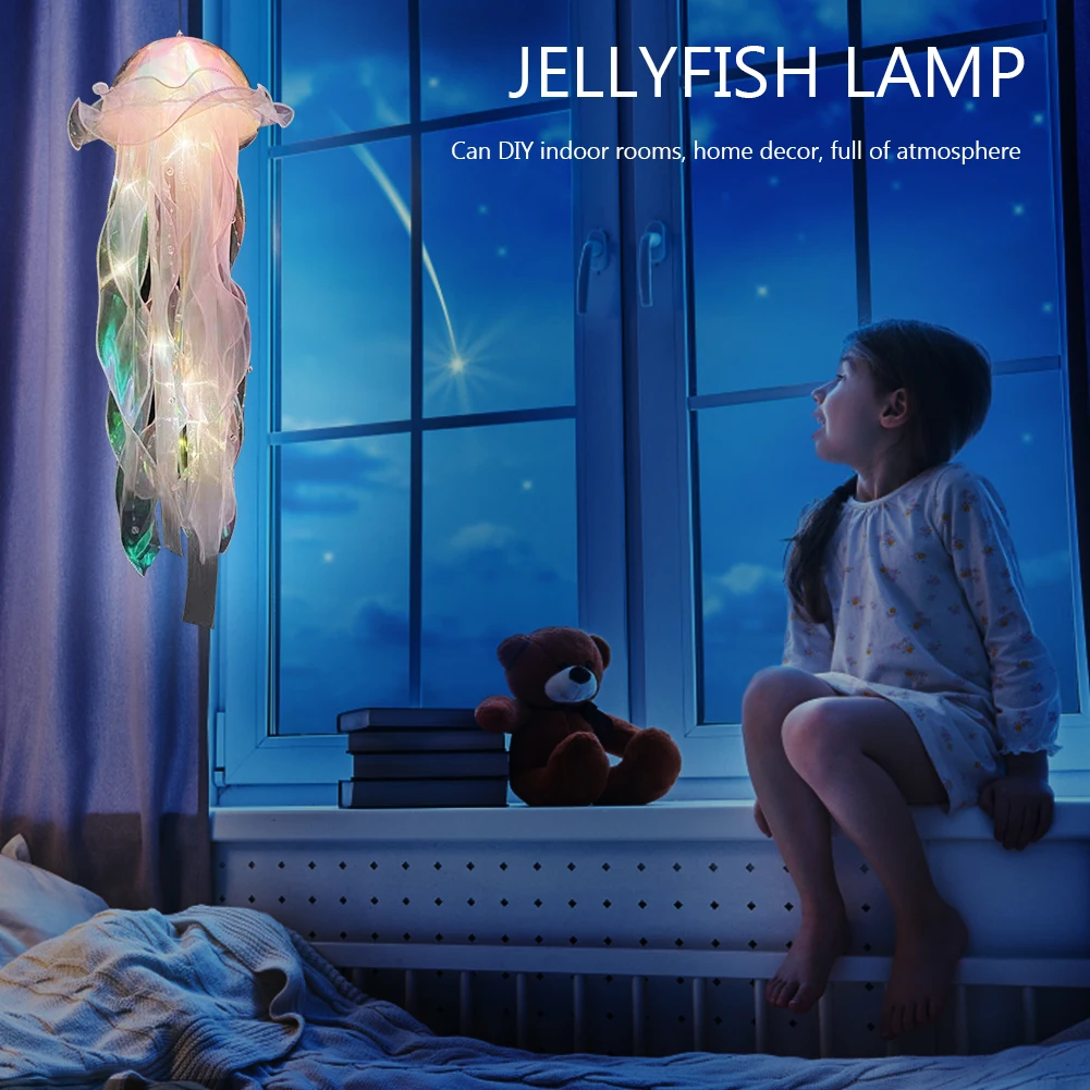 Jellyfish Atmosphere Night Light Button Battery Hanging Ceiling Lantern Realistic with Ribbon&Bead for Children Bedroom
Jellyfish Atmosphere Night Light Button Battery Hanging Ceiling Lantern Realistic with Ribbon&Bead for Children Bedroom