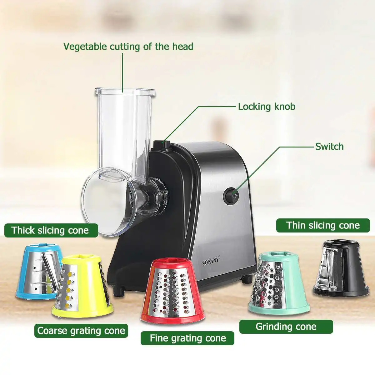 Multifunctional Electric Salad Fruit Vegetable Slicer Cutter Carrot Potato Chopper Cutting Machine Stainless steel Blade
Multifunctional Electric Salad Fruit Vegetable Slicer Cutter Carrot Potato Chopper Cutting Machine Stainless steel Blade