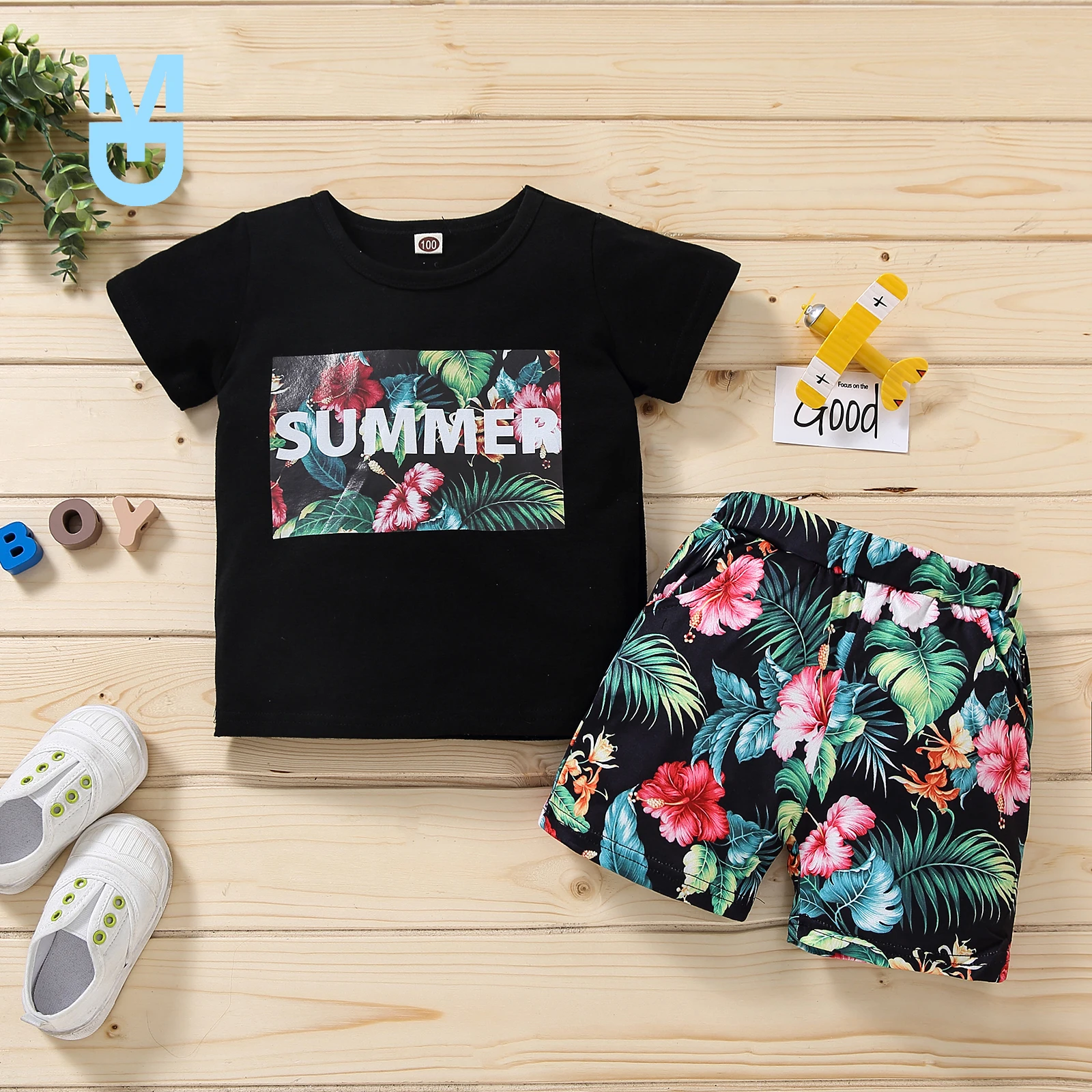 New Summer Kids Boys Clothes Sets Letter Floral Print Short Sleeve T Shirts Tops Shorts 2pcs
New Summer Kids Boys Clothes Sets Letter Floral Print Short Sleeve T Shirts Tops Shorts 2pcs
