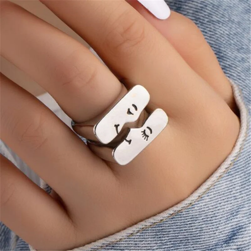 Creative Interesting Sweet Couple Face Open Rings Metal Gold Silver Color Rings Set Fashion Women's Jewelry
Creative Interesting Sweet Couple Face Open Rings Metal Gold Silver Color Rings Set Fashion Women's Jewelry