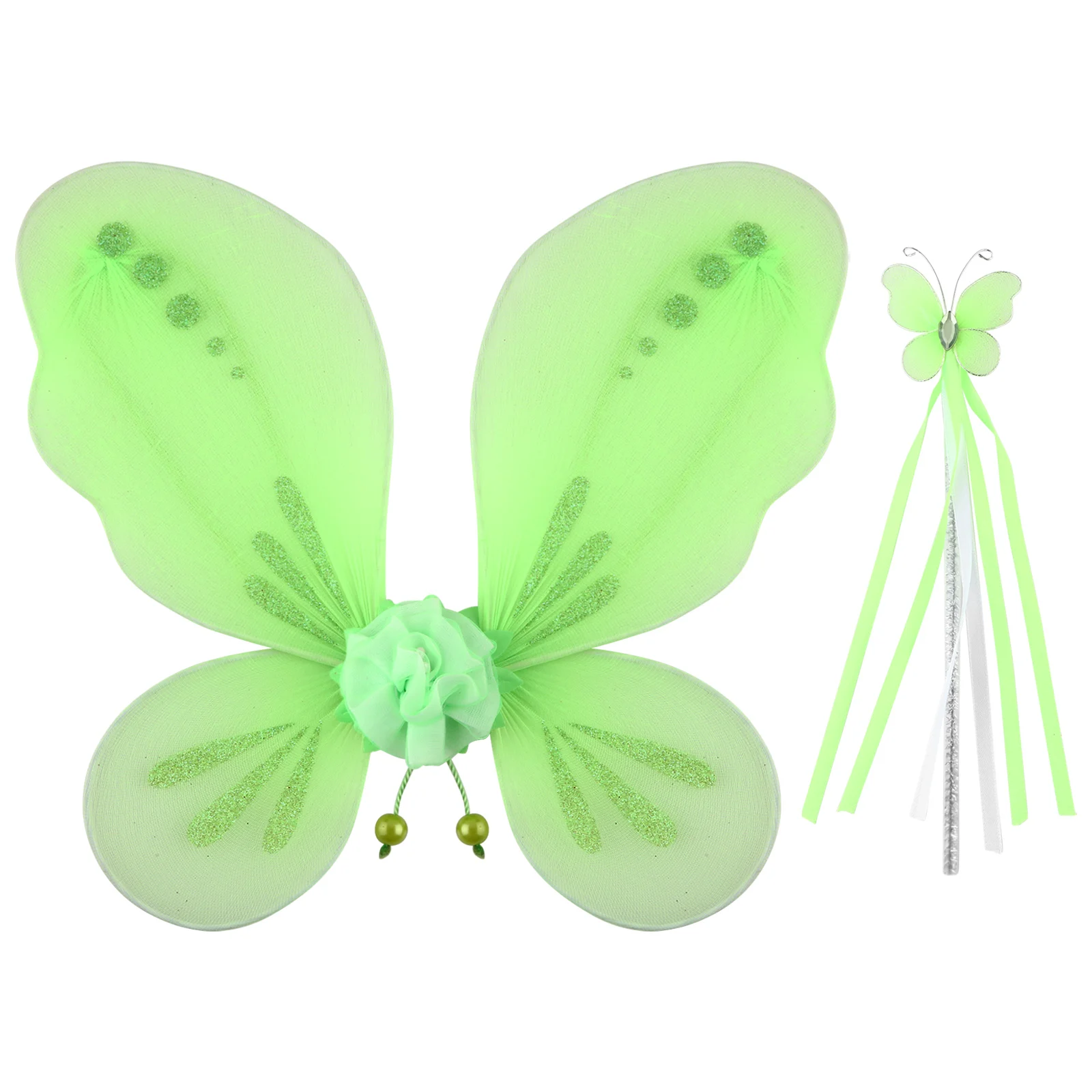Kids Girls Cosplay Costume Props Shiny Butterfly Fairy Angel Wing with Elastic Shoulder Straps and Magic Wand Flower Decorated
Kids Girls Cosplay Costume Props Shiny Butterfly Fairy Angel Wing with Elastic Shoulder Straps and Magic Wand Flower Decorated