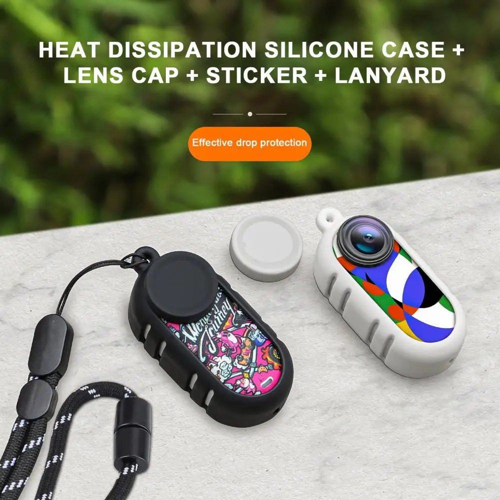 Silicone Camera Case With Stickers Heat Dissipation Silicone Camera Case With Decorative Stickers Lanyard For Insta360 For Main
Silicone Camera Case With Stickers Heat Dissipation Silicone Camera Case With Decorative Stickers Lanyard For Insta360 For Main