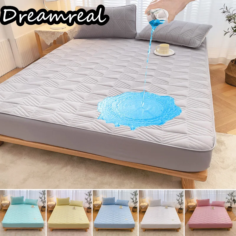 Стеганый водонепроницаемый наматрасник Dreamreal, постельное белье с тиснением, хлопковая защита матраса, антибактериальная простыня 140/160
Стеганый водонепроницаемый наматрасник Dreamreal, постельное белье с тиснением, хлопковая защита матраса, антибактериальная простыня 140/160