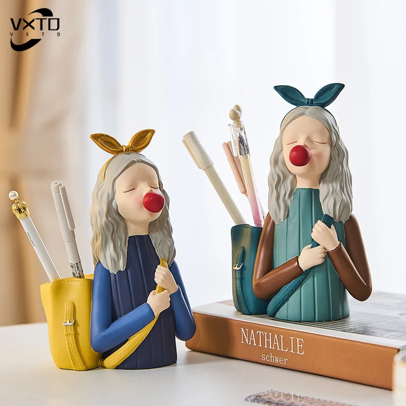 Home Decoration Accessories for Office Modern Resin Cute Girl Model Figurines Pen Holder Birthday Gift Living Room Desk Deco
Home Decoration Accessories for Office Modern Resin Cute Girl Model Figurines Pen Holder Birthday Gift Living Room Desk Deco