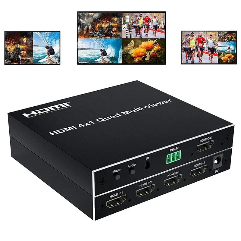 

2323 LSM HDMI Quad Multi-viewer 4X1 1080P 60 Гц HDMI Quad Screen сегментный мультипросмотр, многофункциональный просмотр, бесшовный HDMI переключатель для