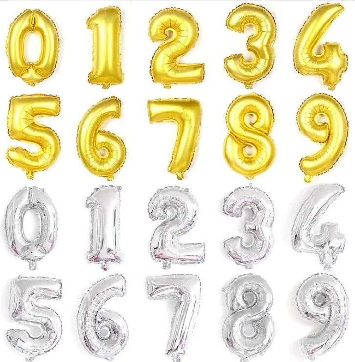 

32Inch Big Foil Birthday Balloons Helium Number Balloon 0-9 Happy Birthday Wedding Party Decorations Shower Large Figures Globos