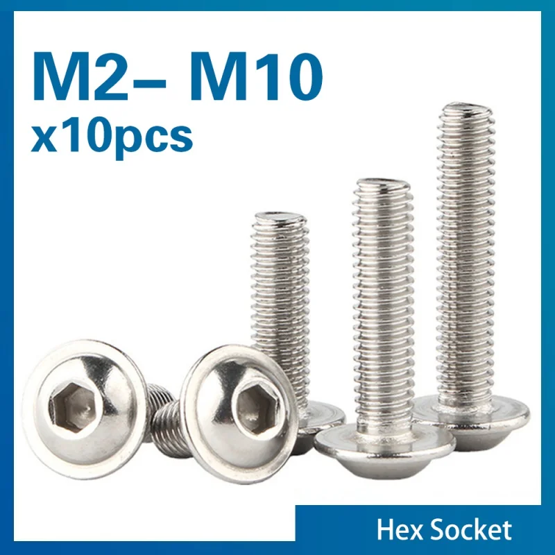10pcs/lot M2 M2.5 M3 M4 M5 M6 M8 M10 A2-70 Stainless Steel Hexagon Socket Button Head Screws With Collar Bolt
10pcs/lot M2 M2.5 M3 M4 M5 M6 M8 M10 A2-70 Stainless Steel Hexagon Socket Button Head Screws With Collar Bolt