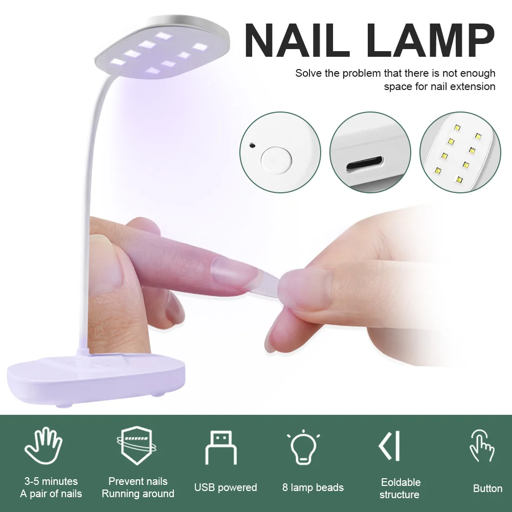12W Desktop Fold Nail LED Lamp for Nails Fast Drying Rechargeable Nail Drying Lamp Phototherapy UV LED Lamp for Nail Polish Gel
12W Desktop Fold Nail LED Lamp for Nails Fast Drying Rechargeable Nail Drying Lamp Phototherapy UV LED Lamp for Nail Polish Gel