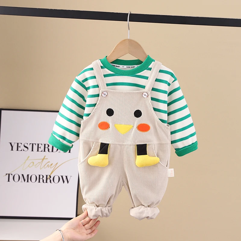 Kids Boys New Spring Autumn Clothes Sets Baby Girls Cotton Striped Sweatshirt+ Cartoon Rompers Toddler Fashion Cute 2pcs Outfits
Kids Boys New Spring Autumn Clothes Sets Baby Girls Cotton Striped Sweatshirt+ Cartoon Rompers Toddler Fashion Cute 2pcs Outfits