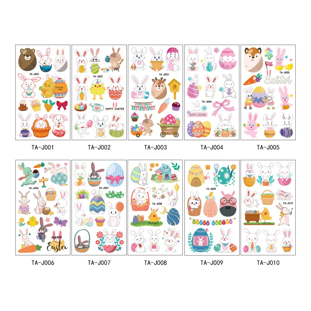 10Pcs Cartoon Easter Tattoo Stickers Bunny Egg Stickers Temporary Tattoo Kids Arm DIY Body Art Kids Birthday Party Decorations
10Pcs Cartoon Easter Tattoo Stickers Bunny Egg Stickers Temporary Tattoo Kids Arm DIY Body Art Kids Birthday Party Decorations