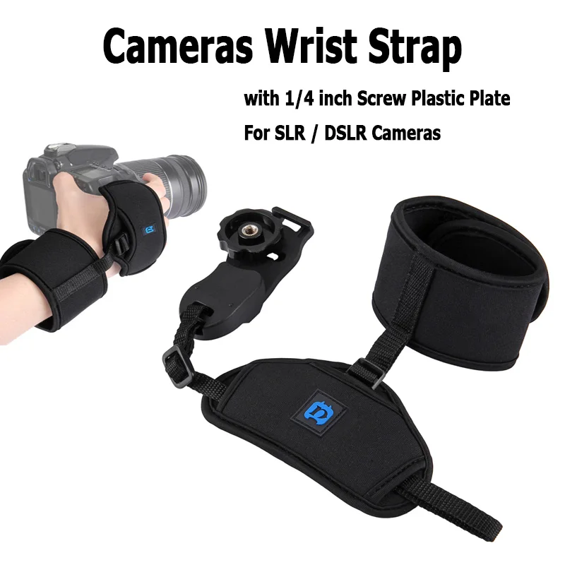 

Camera Hand Strap Soft Neoprene Hand Grip Wrist Strap with 1/4 inch Screw Plastic Plate for SLR / DSLR Cameras Sony Canon Nikon
