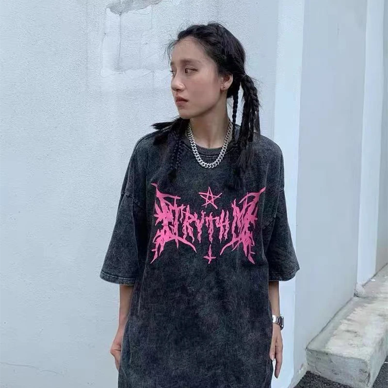 Summer Goth T-Shirt Women Short Sleeve Street Hip Hop Harajuku Grunge Tops Tees Graphic Pullover Clothes woman graphic t shirts
Summer Goth T-Shirt Women Short Sleeve Street Hip Hop Harajuku Grunge Tops Tees Graphic Pullover Clothes woman graphic t shirts