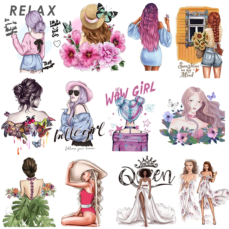 Beautiful Girl Patch Iron-on Transfers For Clothes Fashion Girl Applique Heat Thermal Transfer For Clothing Stickers Washable
Beautiful Girl Patch Iron-on Transfers For Clothes Fashion Girl Applique Heat Thermal Transfer For Clothing Stickers Washable