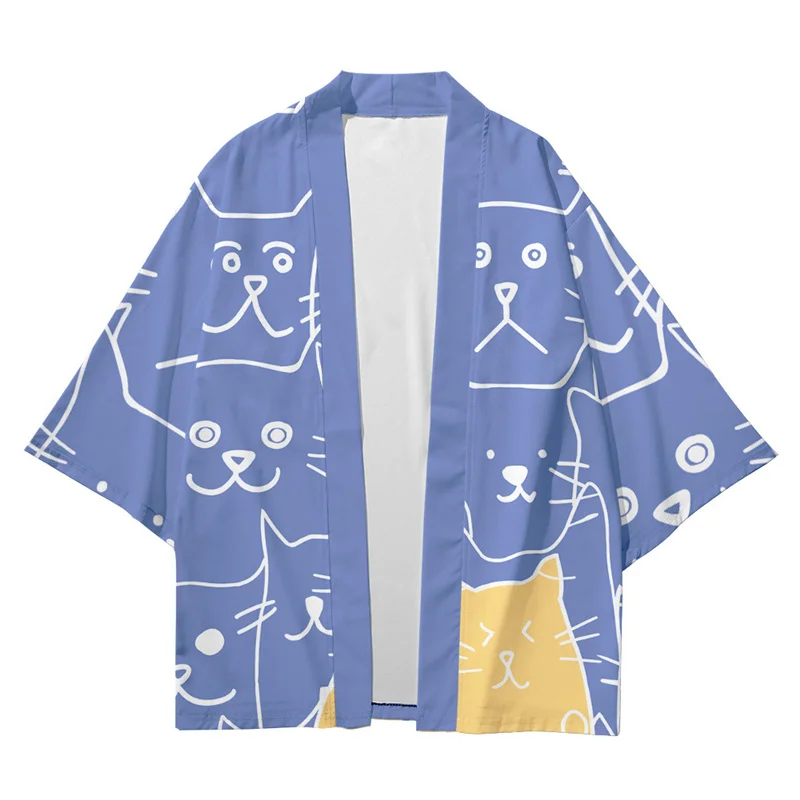 Cute Kitten Print Yukata Kimono Men Fashion Cardigan Blouse Haori Obi Clothes Harajuku Women Japanese Cosplay Kimono Tops
Cute Kitten Print Yukata Kimono Men Fashion Cardigan Blouse Haori Obi Clothes Harajuku Women Japanese Cosplay Kimono Tops