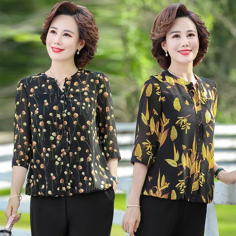 New Women Spring Summer Style Chiffon Blouses Shirts Lady Casual Half Sleeve V-Neck Flower Printed Blusas Top
New Women Spring Summer Style Chiffon Blouses Shirts Lady Casual Half Sleeve V-Neck Flower Printed Blusas Top
