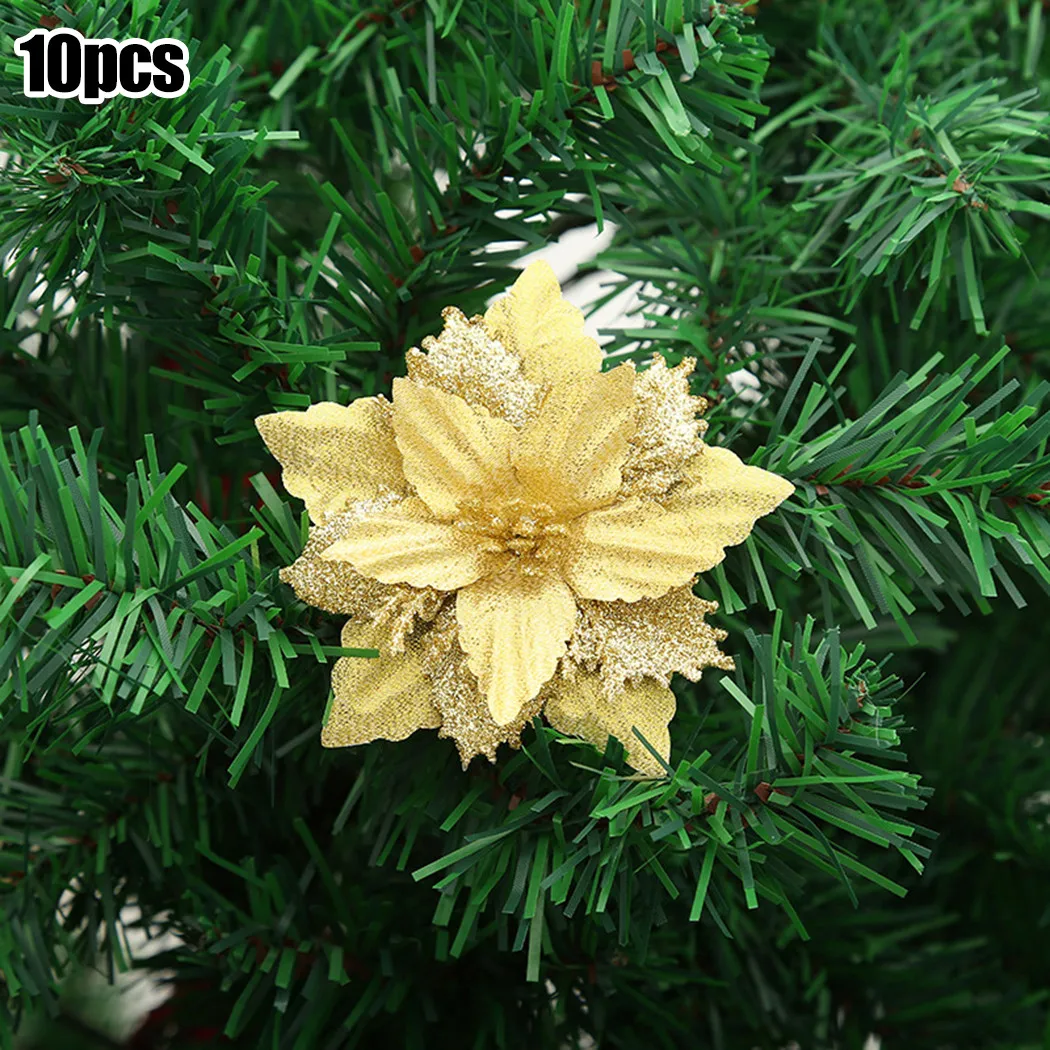 Brand New High Quality Christmas Flowers Glitter Xmas Decoration 10pcs 9cm Ornament Hanging Poinsettia Simulation
Brand New High Quality Christmas Flowers Glitter Xmas Decoration 10pcs 9cm Ornament Hanging Poinsettia Simulation