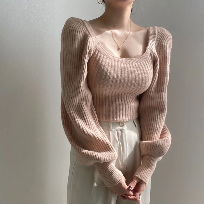 Knitted Women's Pink Sweater Vintage Pullover Cute Long Sleeve Square Neck Top Korean Fashion Style Autumn Winter 2022 Clothing
Knitted Women's Pink Sweater Vintage Pullover Cute Long Sleeve Square Neck Top Korean Fashion Style Autumn Winter 2022 Clothing