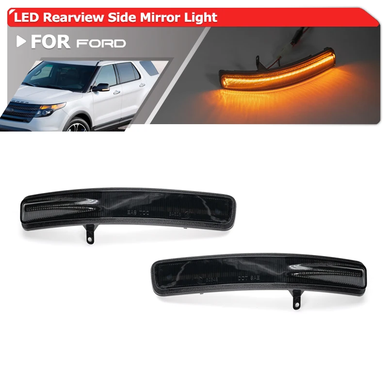 

Smoked Led Side Mirror Dynamic Turn Signal Sequential Indicator Blinkers For Ford Explorer 2011-2019 OEM:BB5Z-13B374-A