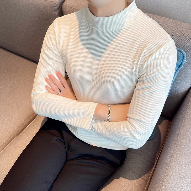 Men Long-sleeved T-shirt Knitwear British Style Bottoming Half High Collar Solid Color Bottoming Shirt Harajuku Men Clothing 3XL
Men Long-sleeved T-shirt Knitwear British Style Bottoming Half High Collar Solid Color Bottoming Shirt Harajuku Men Clothing 3XL