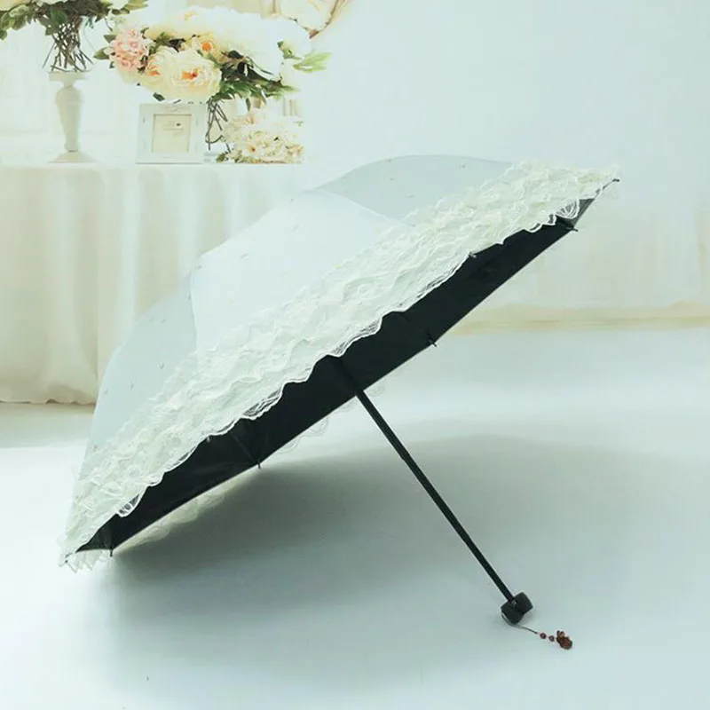 

Protection Umbrellas Windproof Anti Strong Parasol Lace Umbrellas Folding Umbrella Princess Rainny Sunny