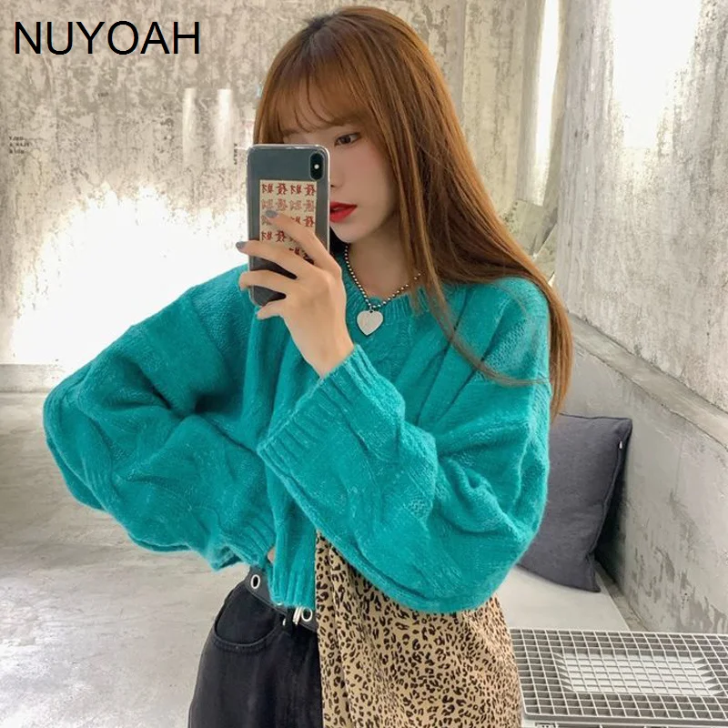 Женский короткий свитер с длинным рукавом, Свободный вязаный пуловер с длинным рукавом, Осень-зима 2021
Женский короткий свитер с длинным рукавом, Свободный вязаный пуловер с длинным рукавом, Осень-зима 2021